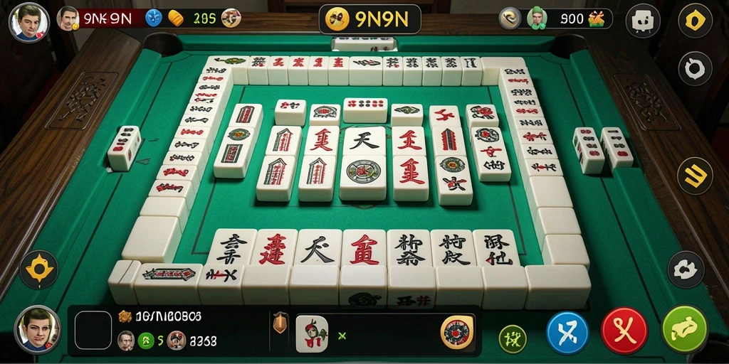 Screenshot gameplay 9N9N menunjukkan aksi mahjong yang seru dan menantang.
