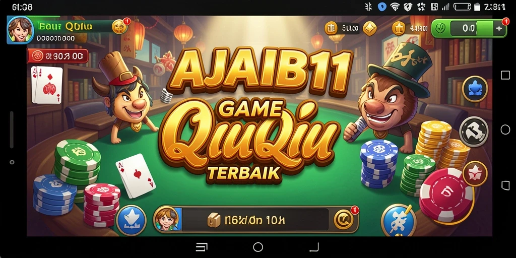 Screenshot AJAIB11 menampilkan aksi permainan QiuQiu yang seru.