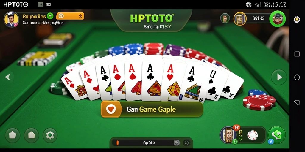 Tampilan gameplay HPTOTO dengan suasana Gaple yang seru.