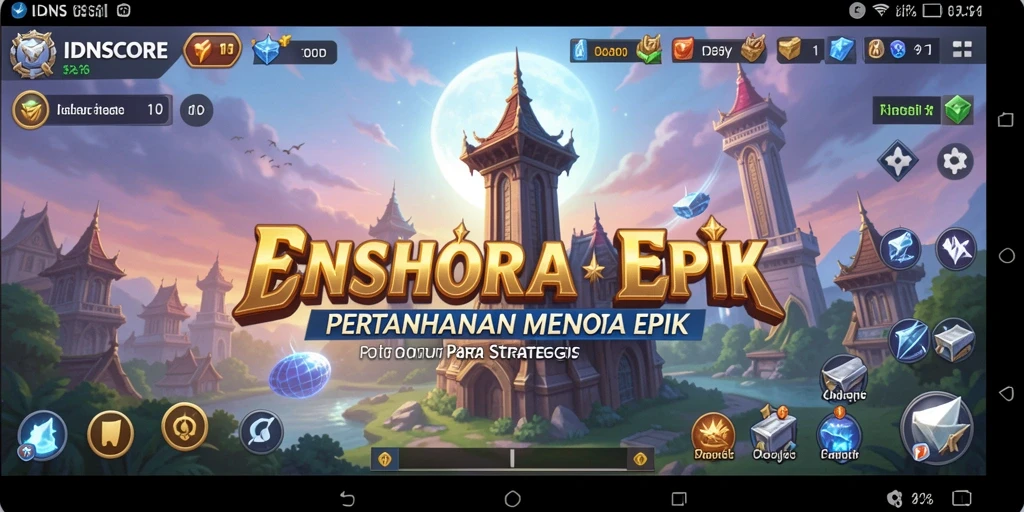Tampilan gameplay menakjubkan dari IDNSCORE dalam aksi Tower Defense.