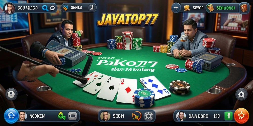 Screenshot gameplay <strong>JAYATOP77</strong> yang menampilkan aksi seru permainan Poker.