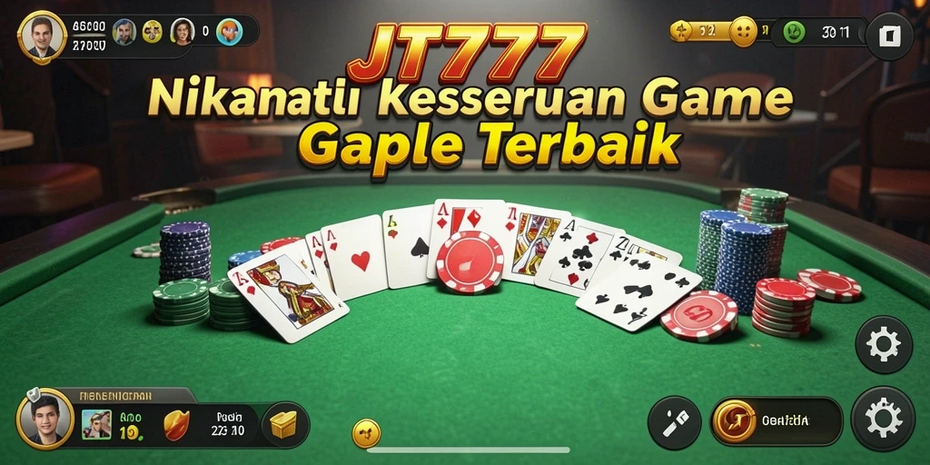 Screenshot JT777 menunjukkan gameplay seru Gaple yang menyenangkan.
