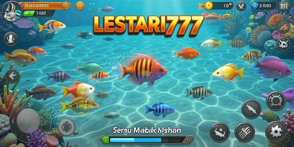 Gameplay seru dengan pengalaman menangkap ikan di lautan penuh warna.