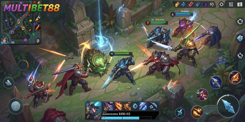 Gameplay seru di arena MOBA MULTIBET88 dengan grafis memukau.