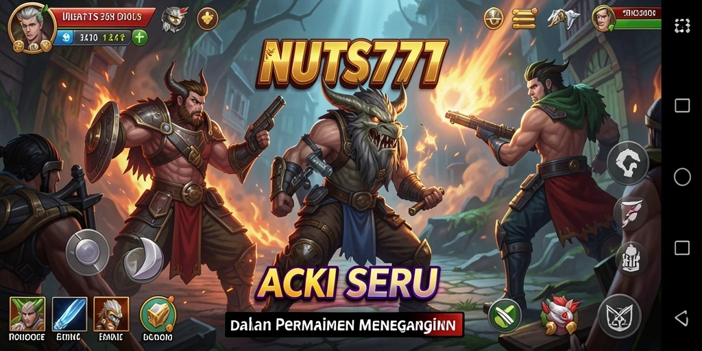 Tampilan gameplay NUTS777 yang mendebarkan dengan aksi intens.