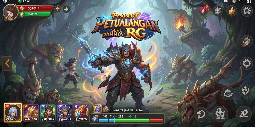 Screenshot PESGSLOT menampilkan karakter beraksi dalam pertarungan RPG epik.