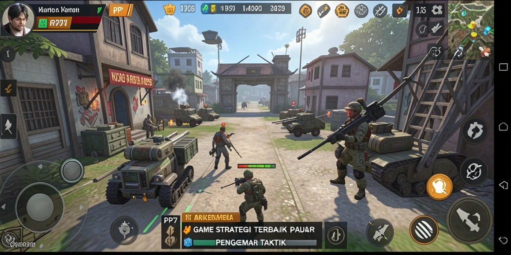 Screenshot PP7 yang menampilkan aksi strategi yang menegangkan.