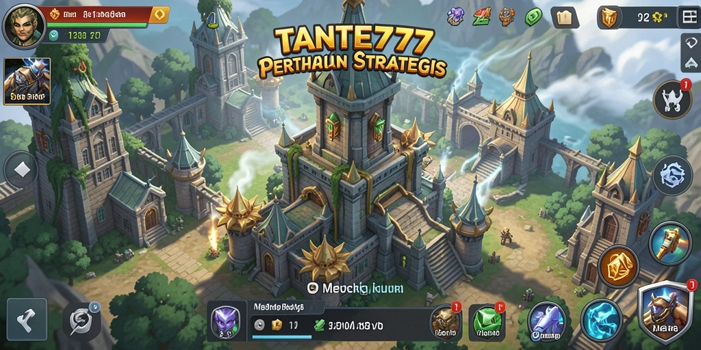 Tangkapan layar gameplay TANTE777 menampilkan aksi Tower Defense yang mendebarkan.